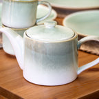 Green Reactive Glaze Stoneware Teapot
