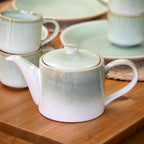 Green Reactive Glaze Stoneware Teapot