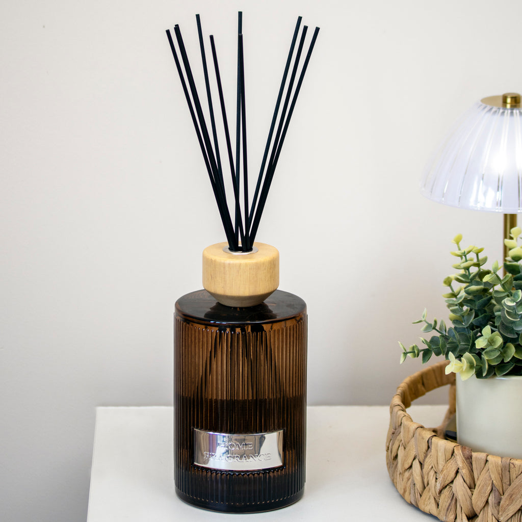 Ribbed Glass 1000ml Cashmere Silk Reed Diffuser