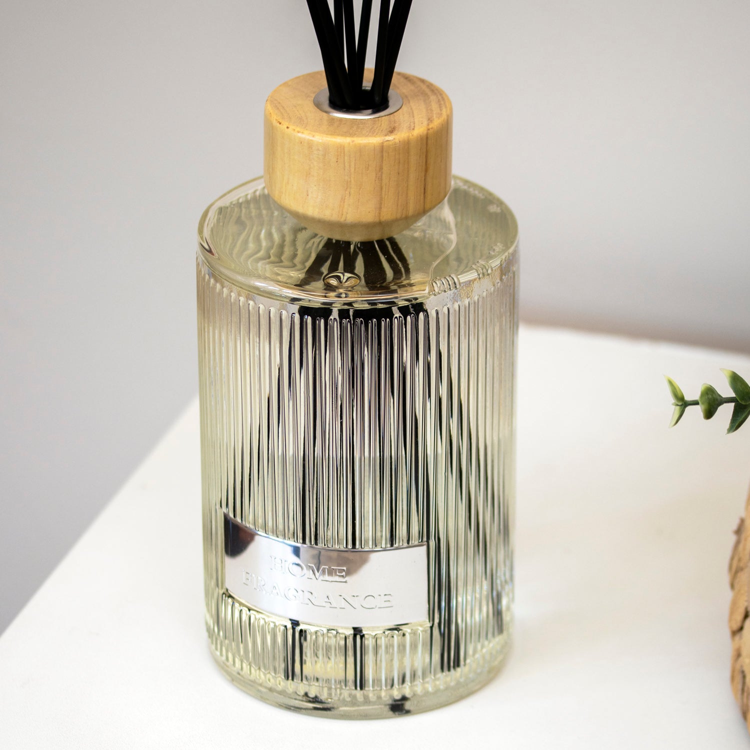 Ribbed Glass 1000ml Warm Cotton Reed Diffuser