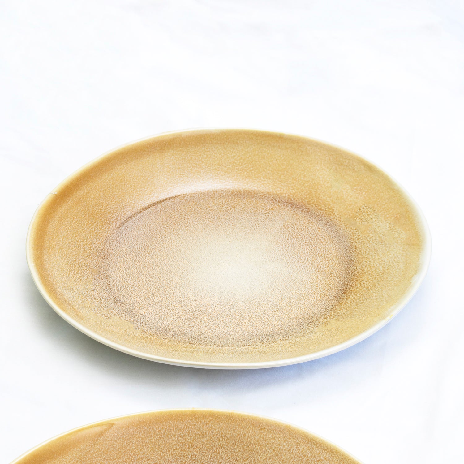 Set Of 4 Beige Reactive Dinner Plates