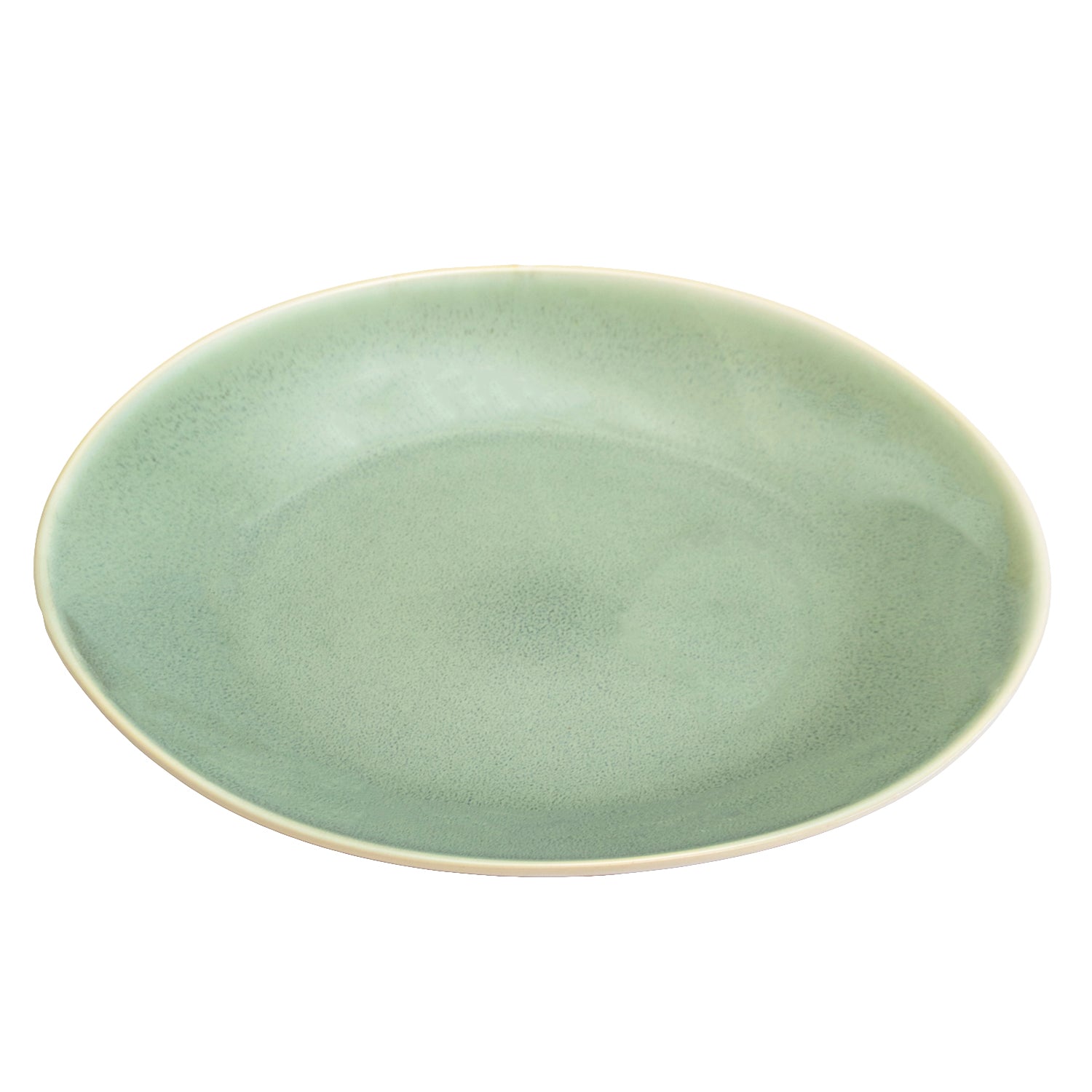 Set Of 4 Green Reactive Dinner Plates