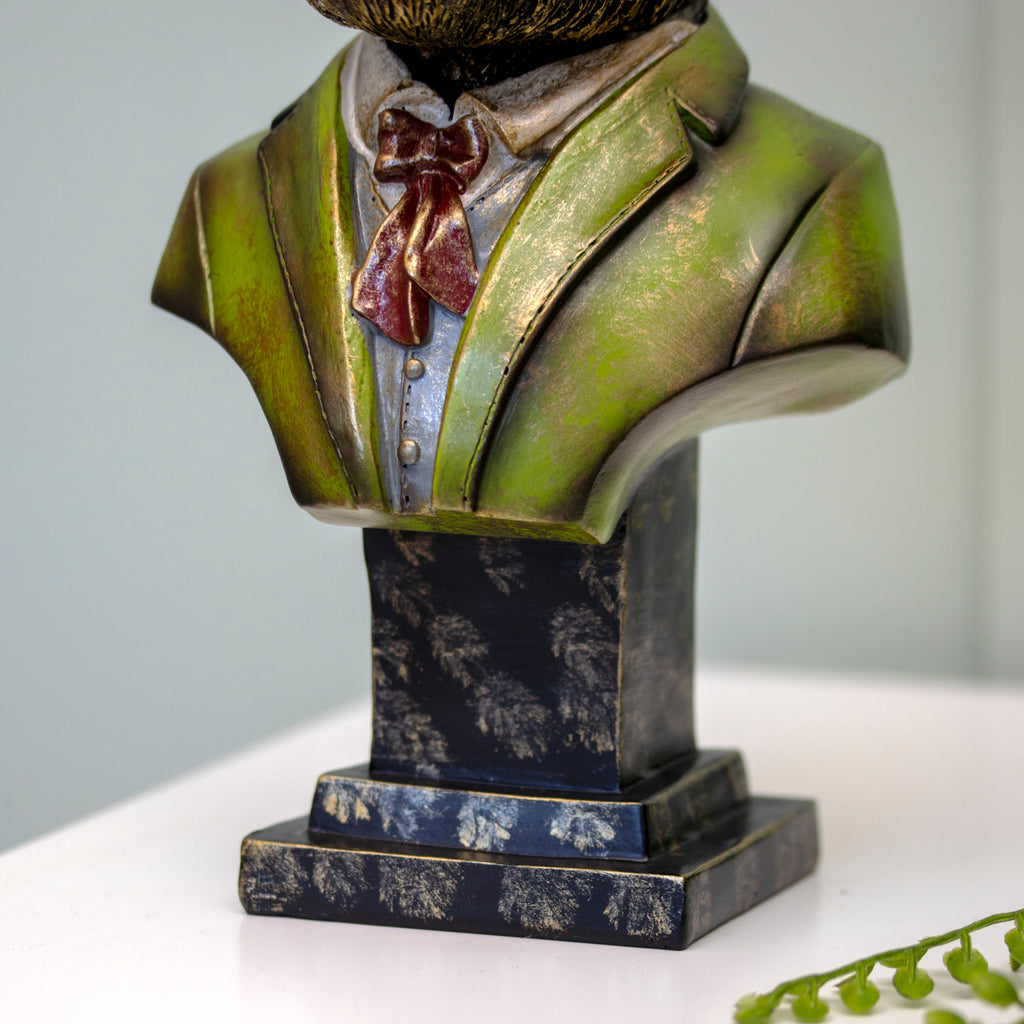 Gentleman Highland Cow Bust On Plinth