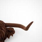 Brown Velvet Highland Cow Head Wall Decor