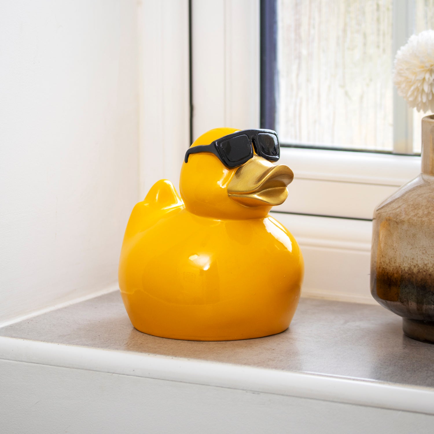 Yellow Cool Duck With Sunglasses Ornament