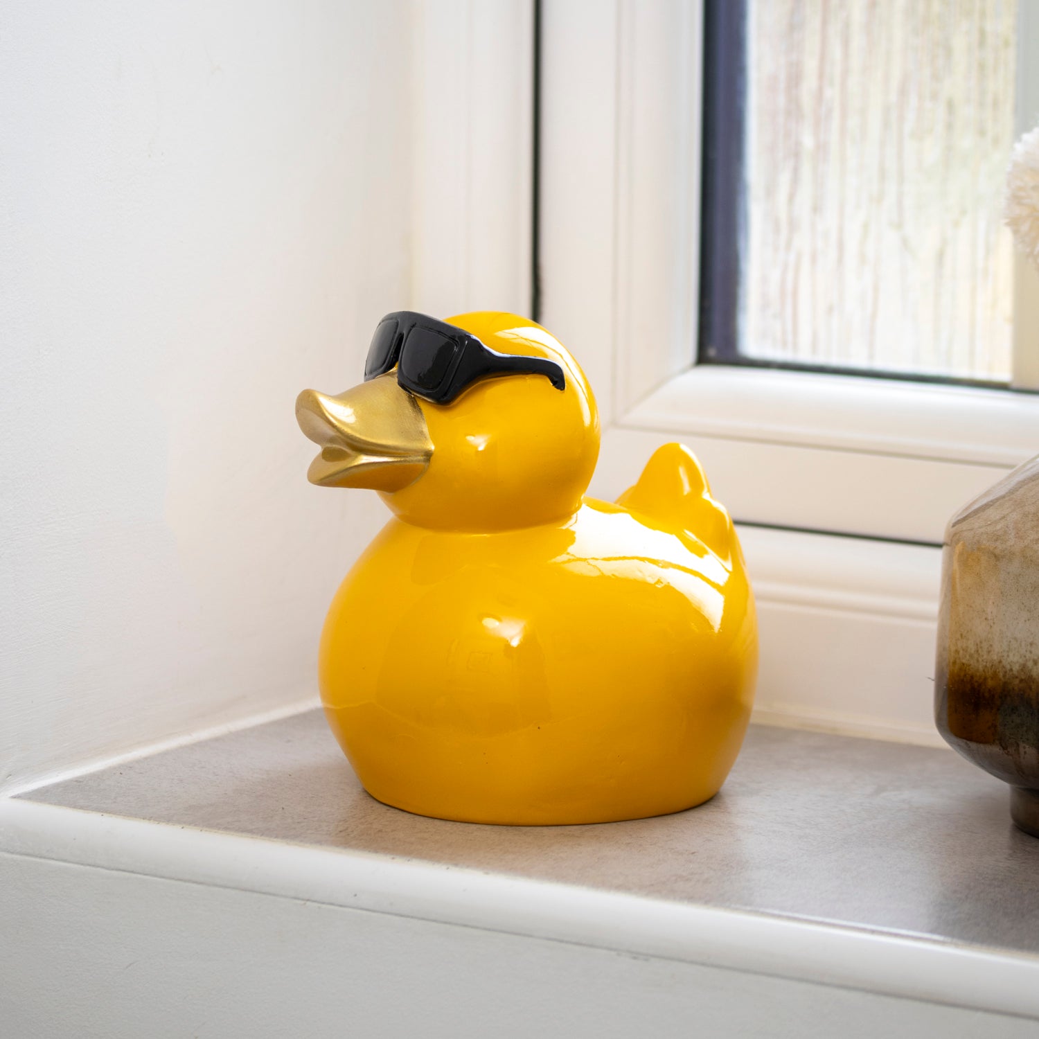 Yellow Cool Duck With Sunglasses Ornament