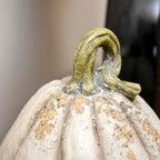 Large Distressed White Pumpkin Ornament