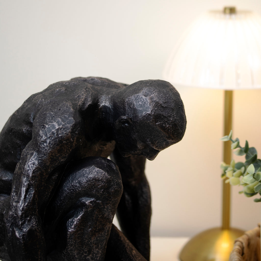 Bronze Kneeling Man Sculpture