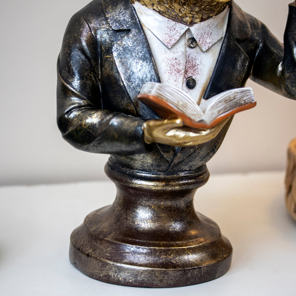 Reading Wise Owl Bust Ornament
