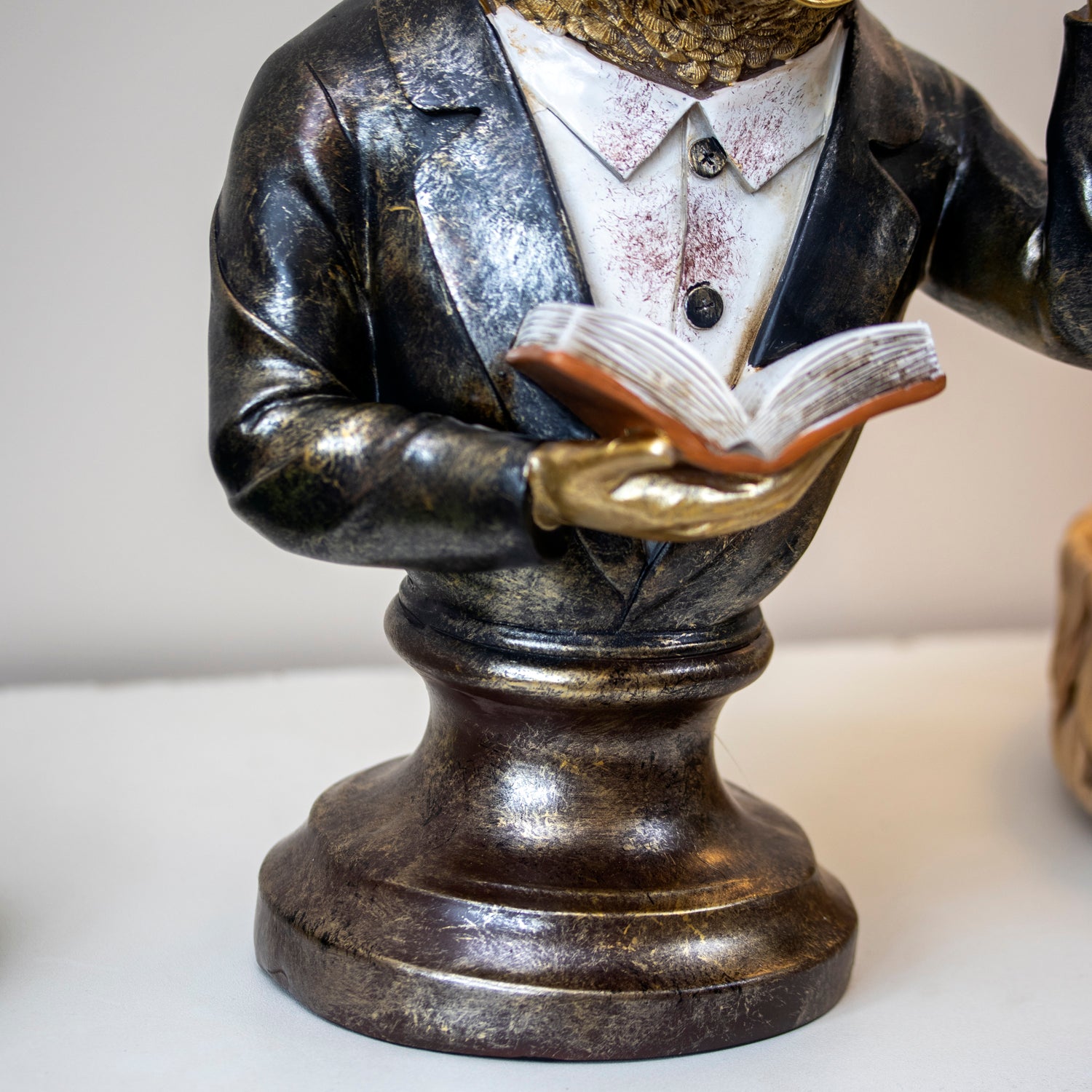 Reading Wise Owl Bust Ornament