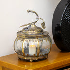 Antique Gold Pumpkin Candle Lantern