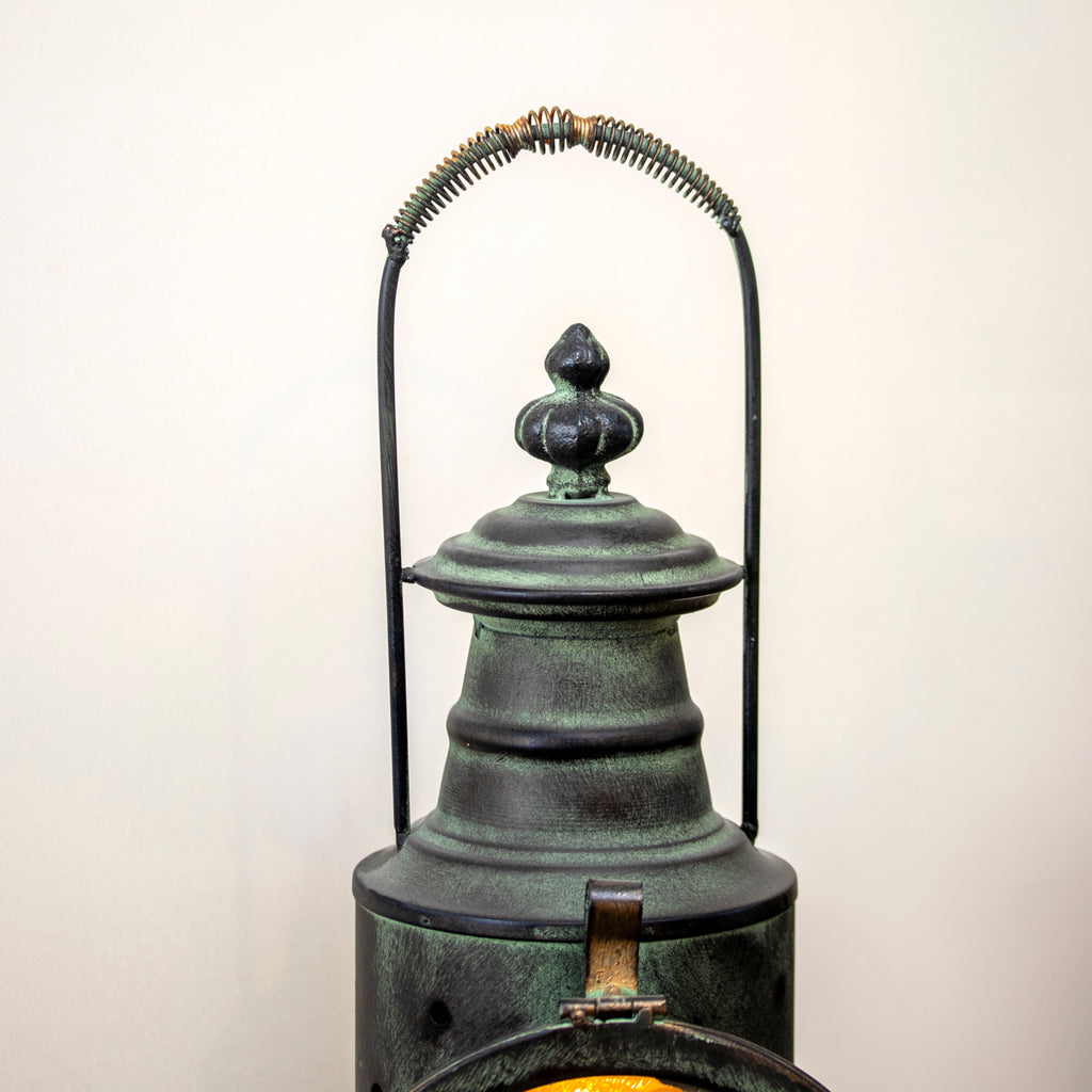 Antique Verdigris Railway Candle Lantern