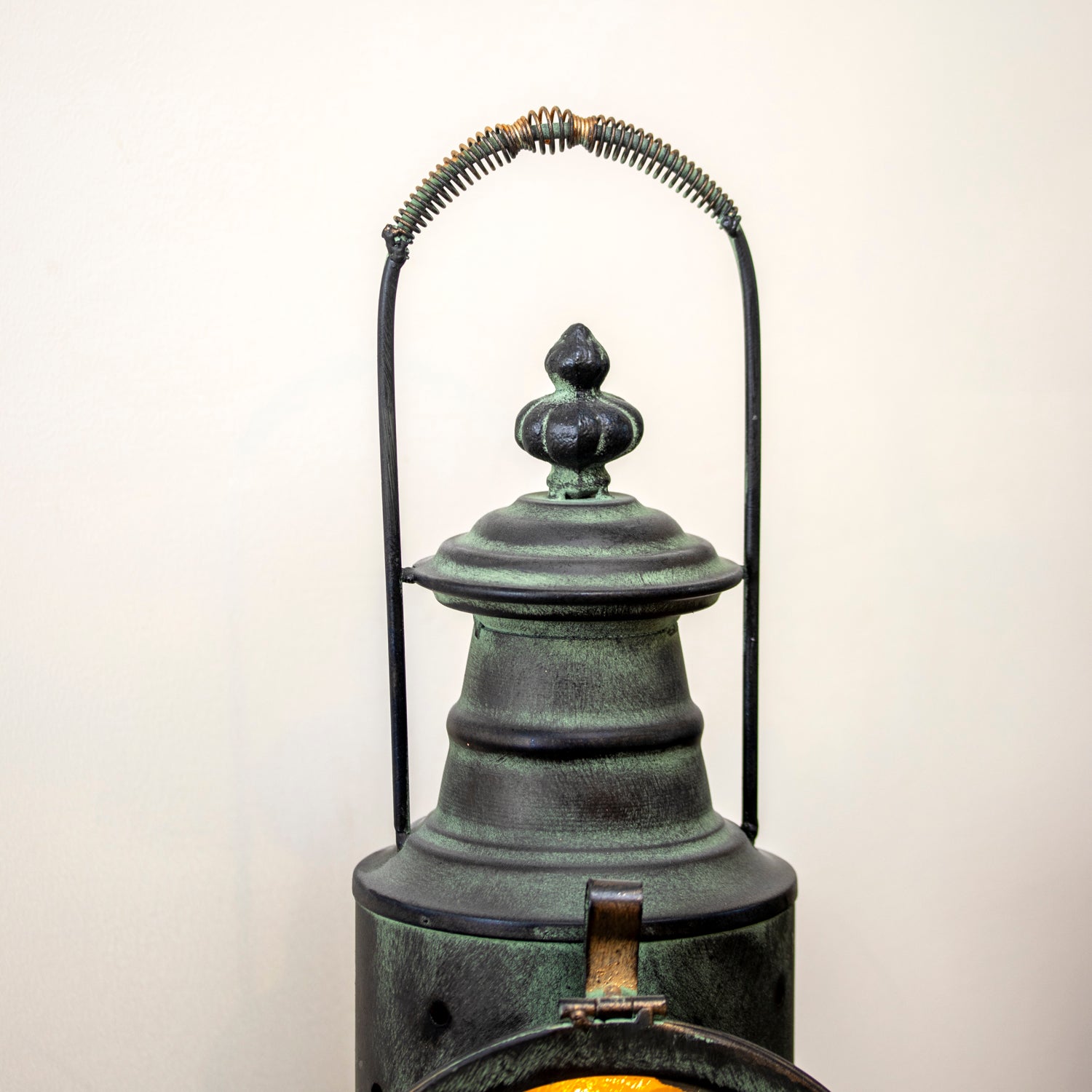 Antique Verdigris Railway Candle Lantern