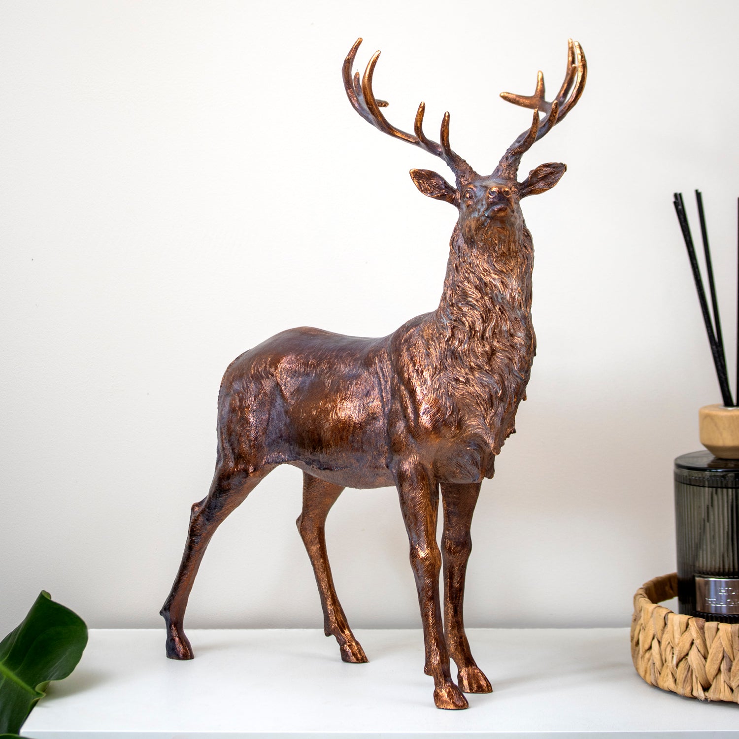 Bronze Effect Stag Sculpture