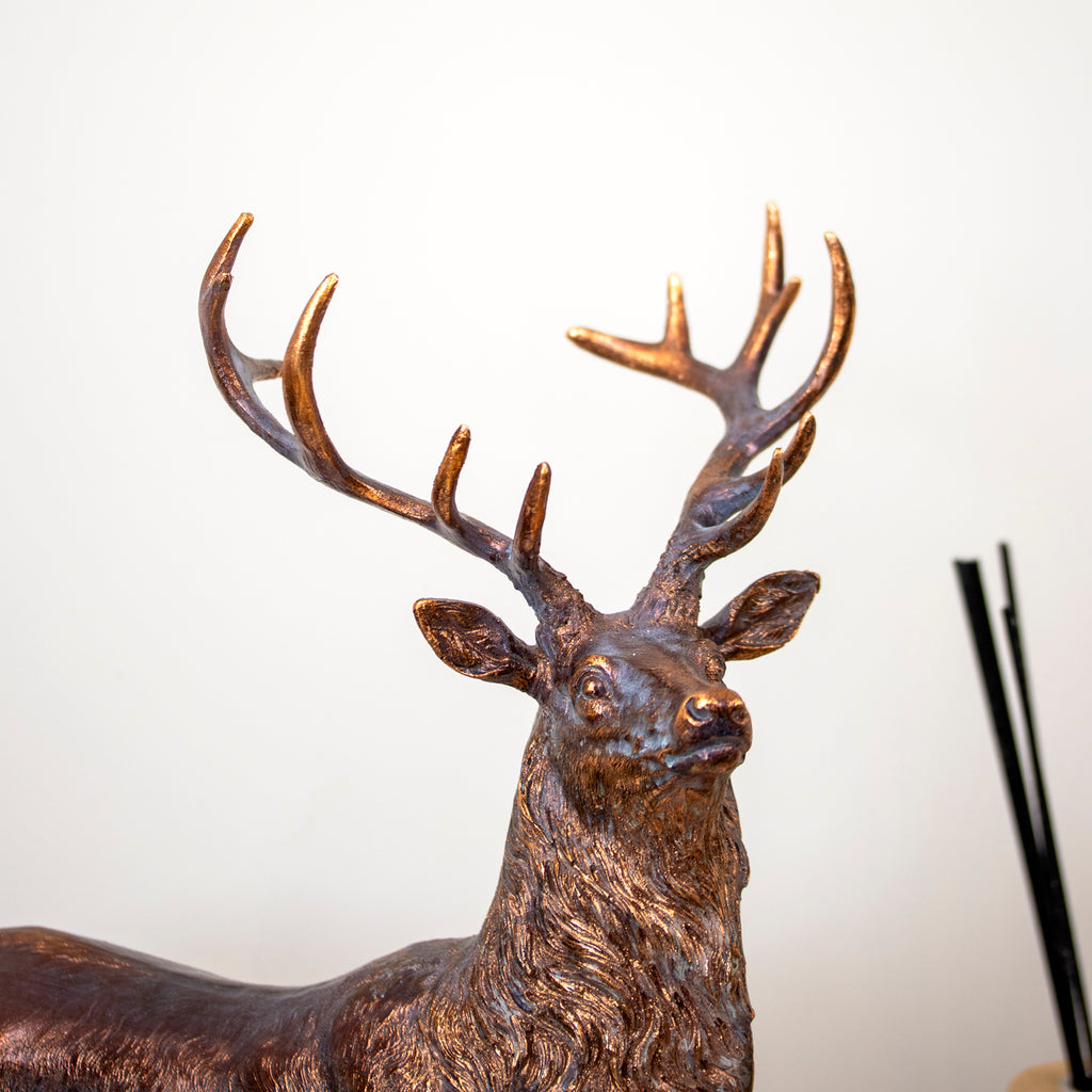 Bronze Effect Stag Sculpture