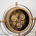 Antique Gold Moving Gears Mantel Clock