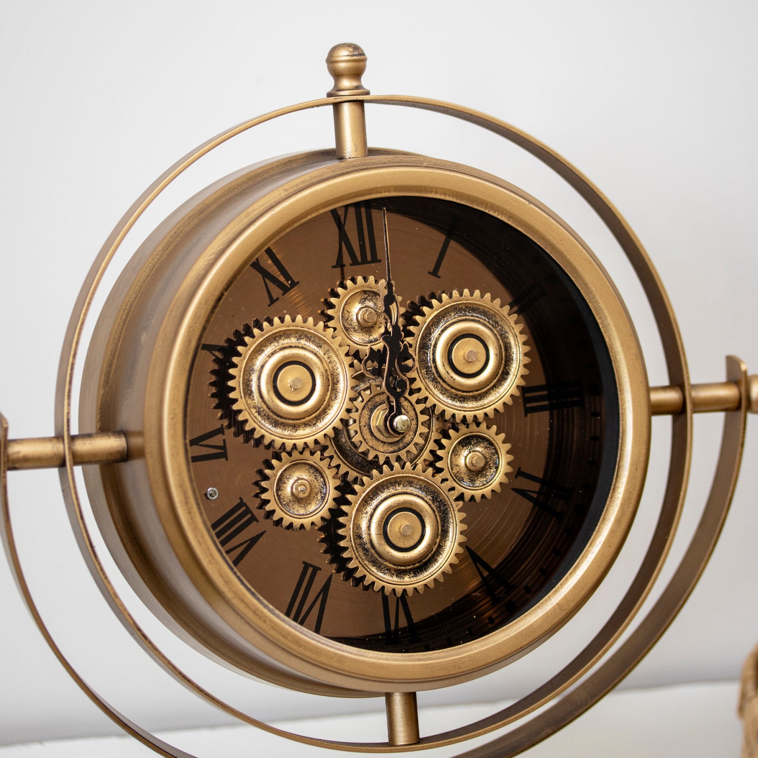 Antique Gold Moving Gears Mantel Clock