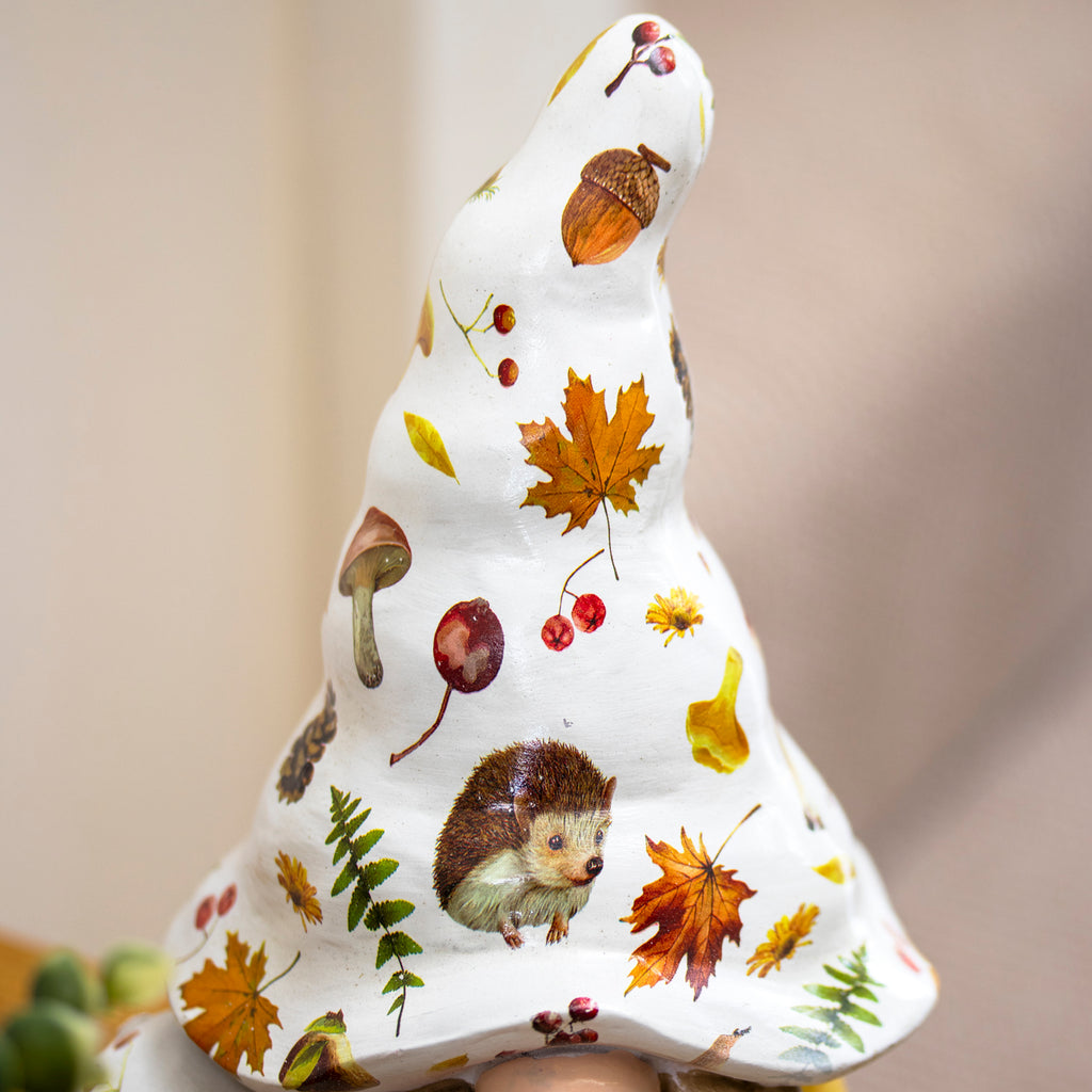 Autumn Leaf Gnome Girl Ornament