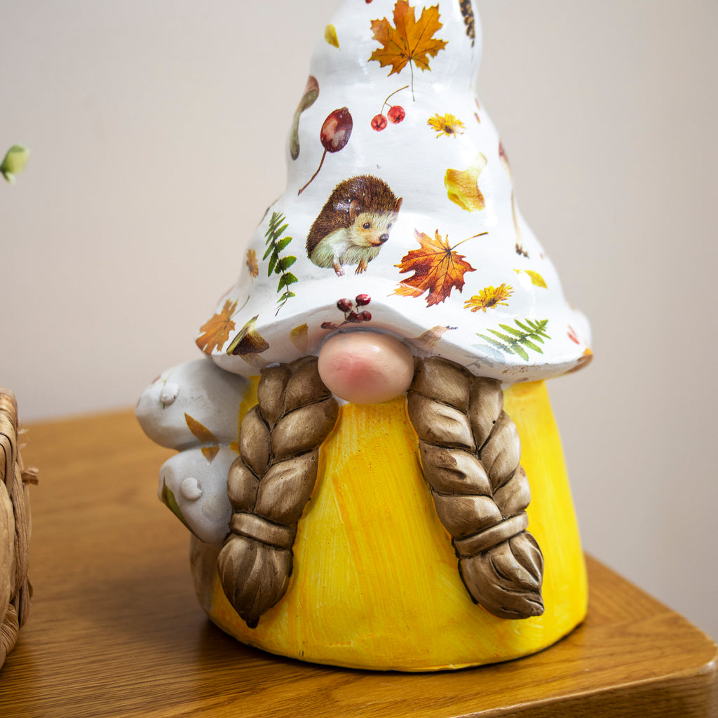 Autumn Leaf Gnome Girl Ornament