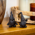 Set Of 2 Mini Cast Iron Gnome Ornaments