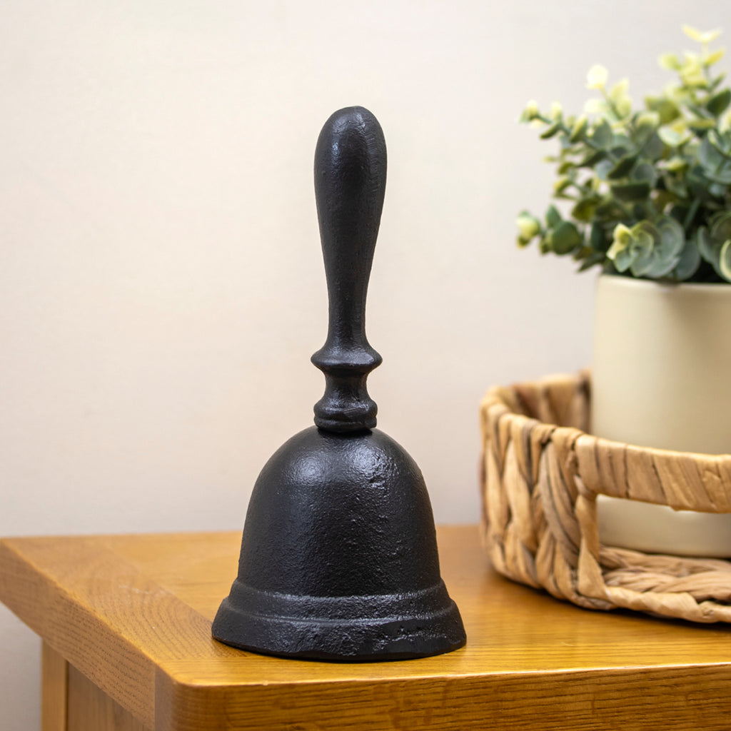 Black Cast Iron Hand Bell Ornament