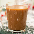 Set Of 4 Embossed Christmas Tree Glass Mugs