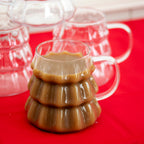 Set Of 4 Christmas Tree Shaped Glass Mugs