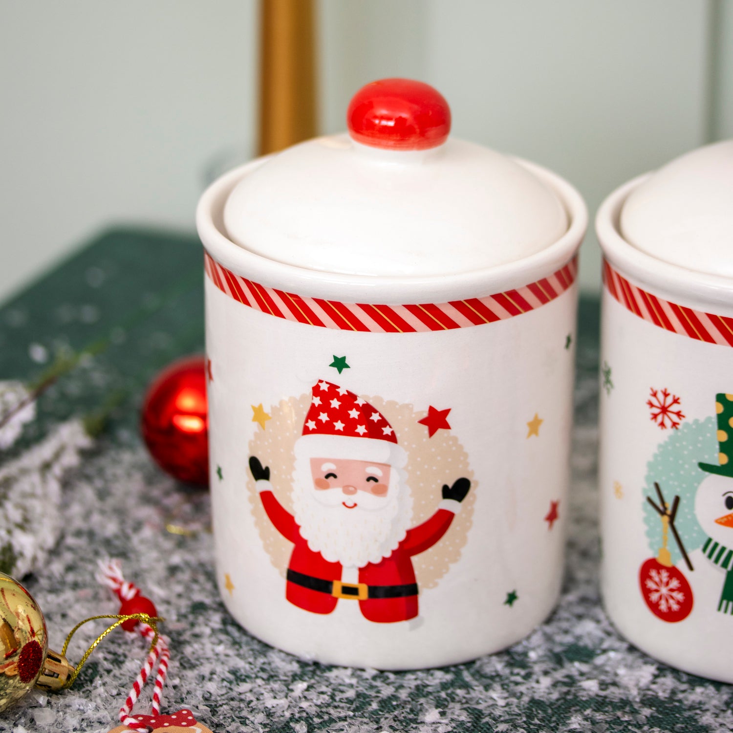 Set Of 3 Christmas Characters Storage Jars