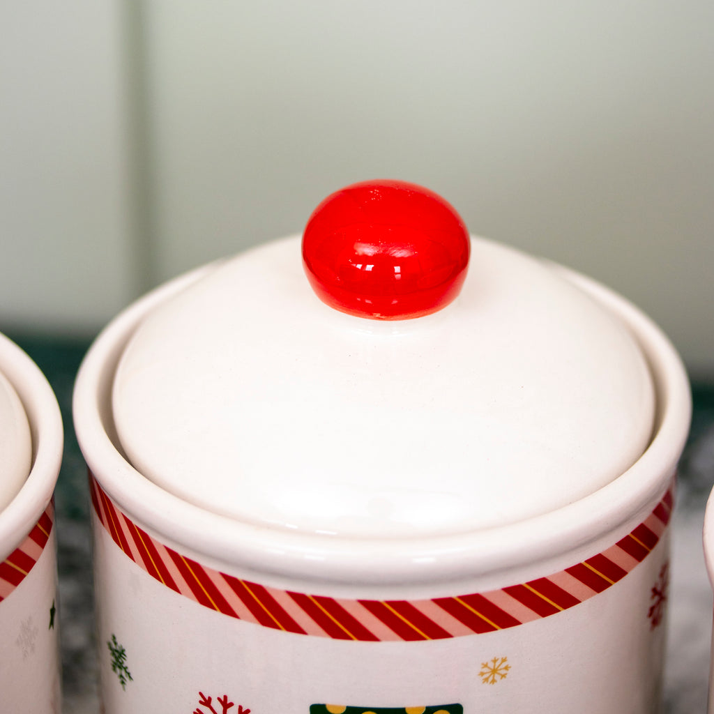Set Of 3 Christmas Characters Storage Jars