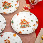 Set Of 4 Gingerbread Christmas Side Plates