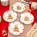 Set Of 4 Gingerbread Christmas Side Plates