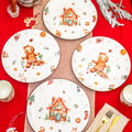 Set Of 4 Gingerbread Christmas Dinner Plates