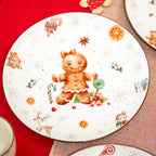 Set Of 4 Gingerbread Christmas Dinner Plates