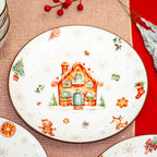 Set Of 4 Gingerbread Christmas Dinner Plates