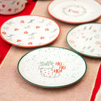 Set Of 4 Speckled Festive Christmas Side Plates