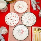 Set Of 4 Speckled Festive Christmas Side Plates