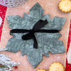 Green Marble Christmas Snowflake Serving Board