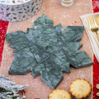 Green Marble Christmas Snowflake Serving Board
