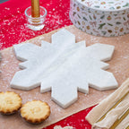 White Marble Christmas Snowflake Serving Board