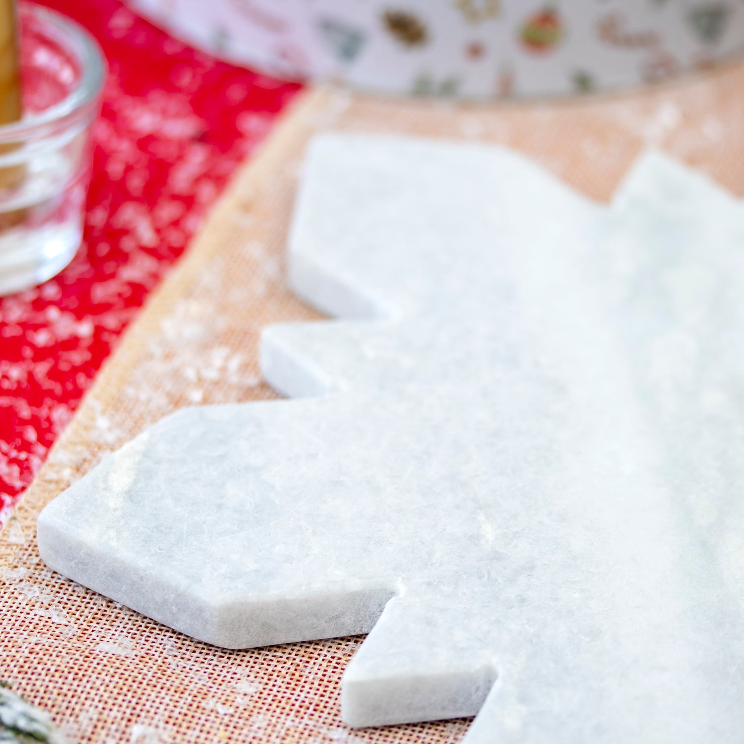 White Marble Christmas Snowflake Serving Board