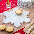 White Marble Christmas Snowflake Serving Board