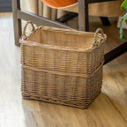 Rectangular Lined Wicker Storage Basket