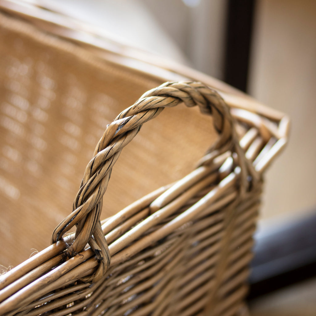 Rectangular Lined Wicker Storage Basket