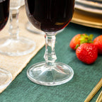 Set Of 6 Gold Rim Fluted Wine Glasses