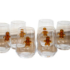 Set Of 6 Gingerbread Man Tulip Tumbler Glasses