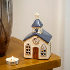 Ceramic Church Tealight Candle Holder