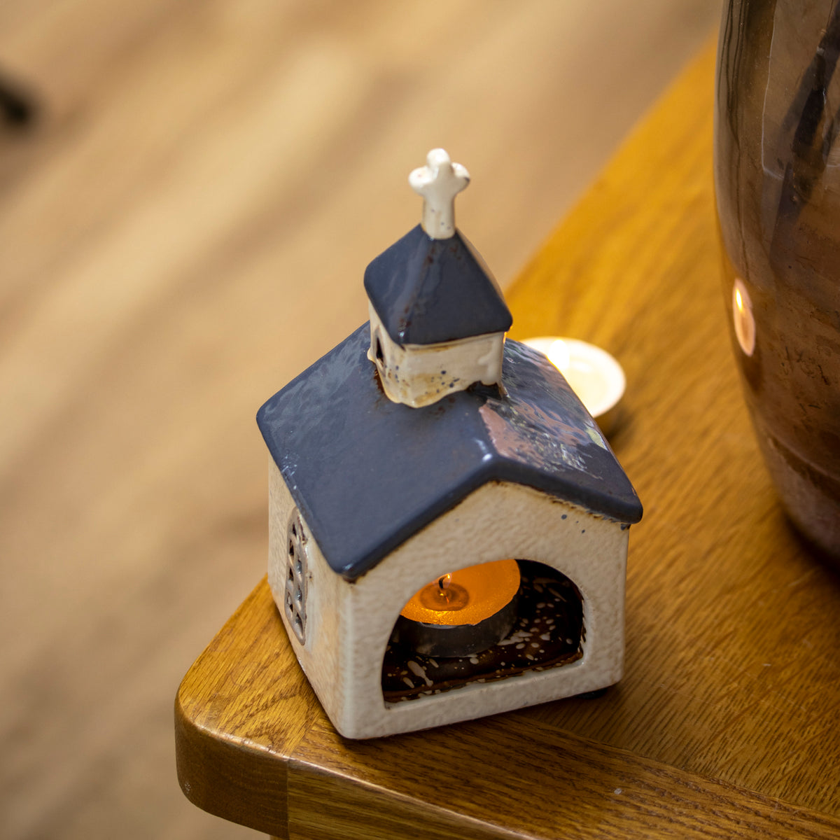 Ceramic Church Tealight Candle Holder