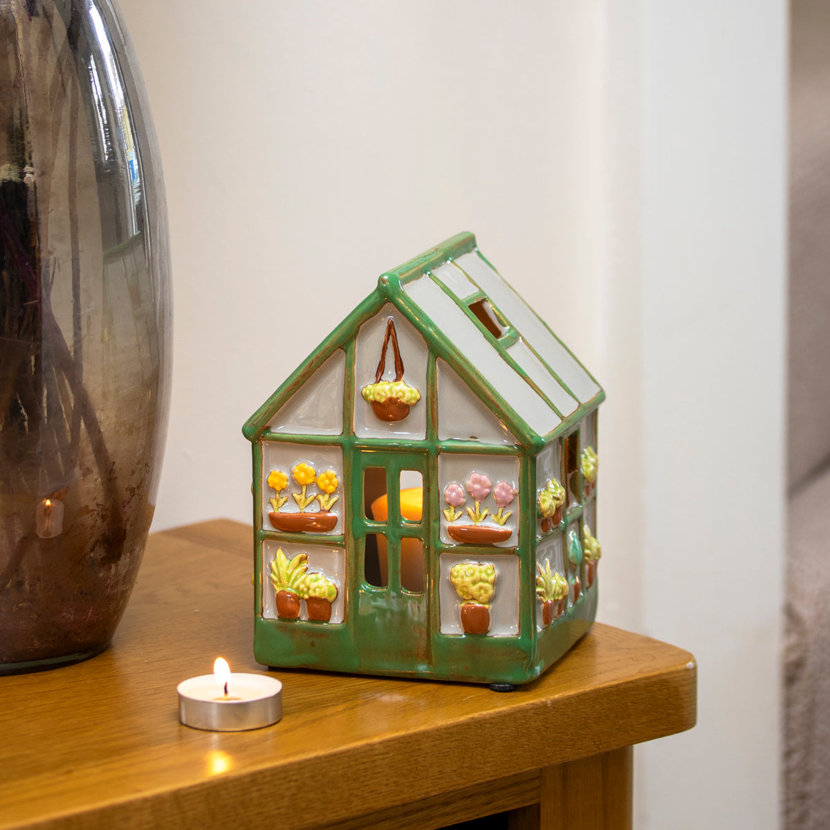 Ceramic Greenhouse Tealight Candle Holder