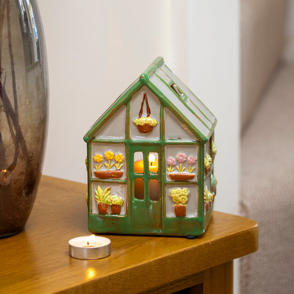 Ceramic Greenhouse Tealight Candle Holder