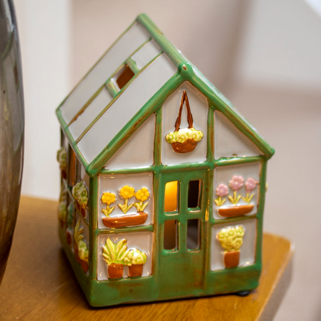 Ceramic Greenhouse Tealight Candle Holder